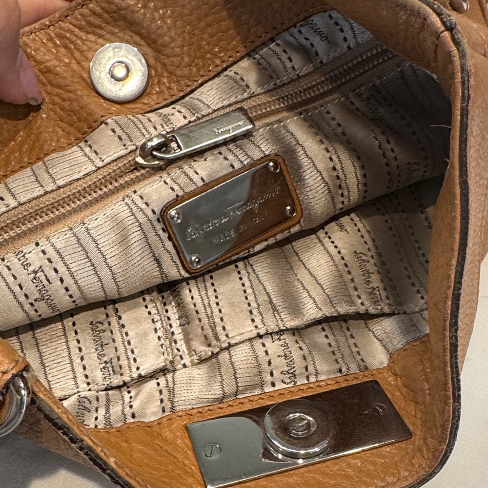 Authentic Salvatore Ferragamo Brown Leather Crossbody Bag - Picture 13 of 16